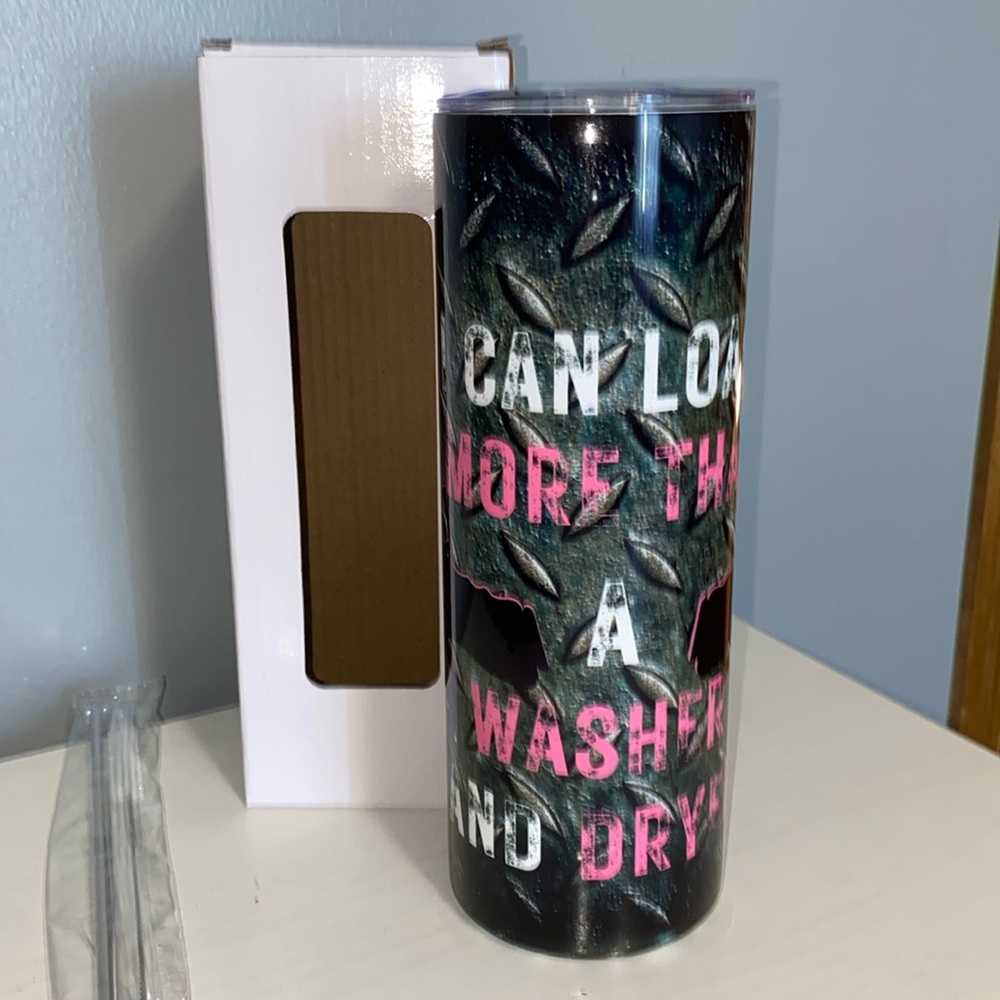 2nd Amendment 20oz Tumbler new w box and stainless reusable straw.
